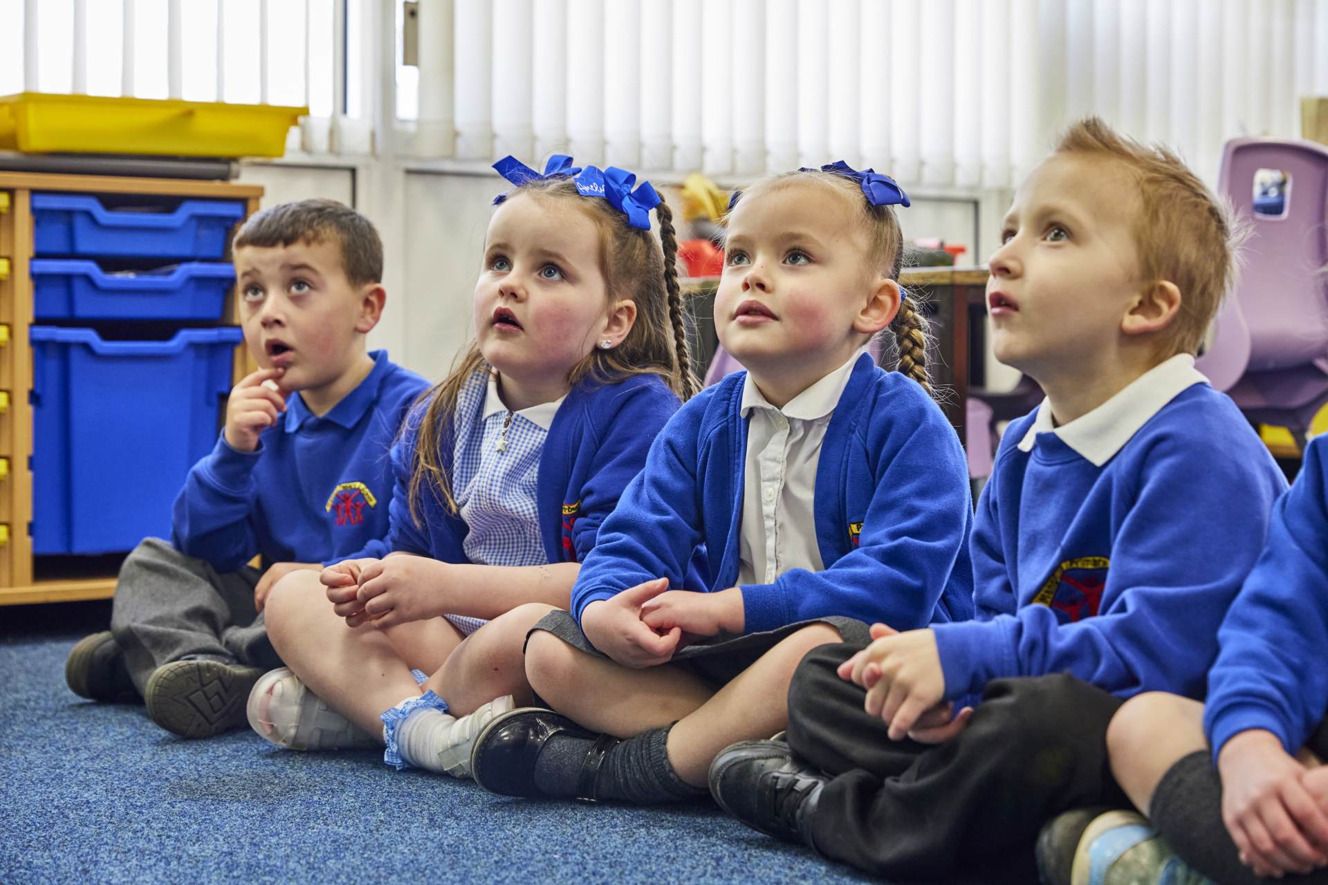 Pupils outside Manor Primary School